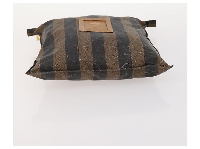Pequin FENDI Pecan Canvas Tote Bag Beschichtete Leinwand 3 Set Braun Schwarz Auth ti3816 - Ansicht 13