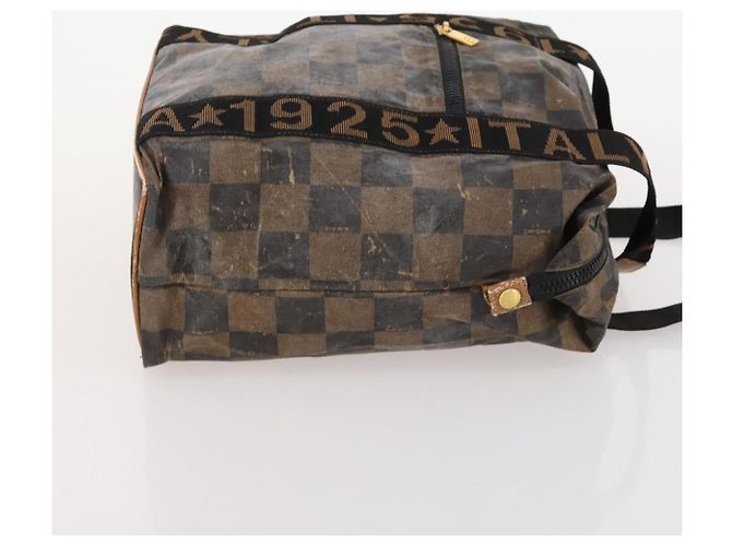 Pequin FENDI Pecan Canvas Tote Bag Beschichtete Leinwand 3 Set Braun Schwarz Auth ti3816 - Ansicht 17