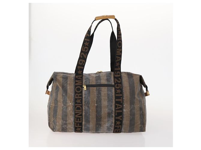 Pequin FENDI Pecan Canvas Tote Bag Beschichtete Leinwand 3 Set Braun Schwarz Auth ti3816 - Ansicht 2