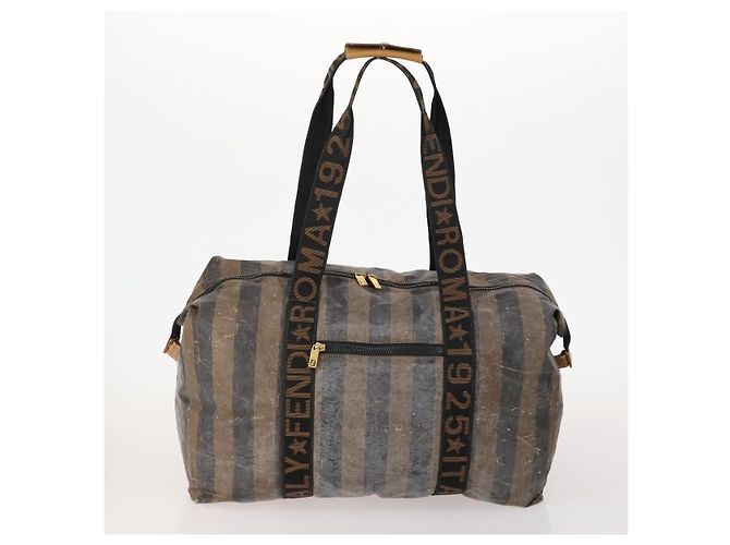 Pequin FENDI Pecan Canvas Tote Bag Beschichtete Leinwand 3 Set Braun Schwarz Auth ti3816 - Ansicht 3