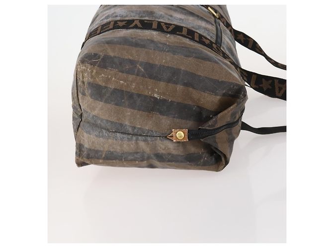 Pequin FENDI Pecan Canvas Tote Bag Beschichtete Leinwand 3 Set Braun Schwarz Auth ti3816 - Ansicht 4