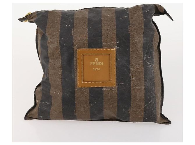 Pequin FENDI Pecan Canvas Tote Bag Beschichtete Leinwand 3 Set Braun Schwarz Auth ti3816 - Ansicht 9
