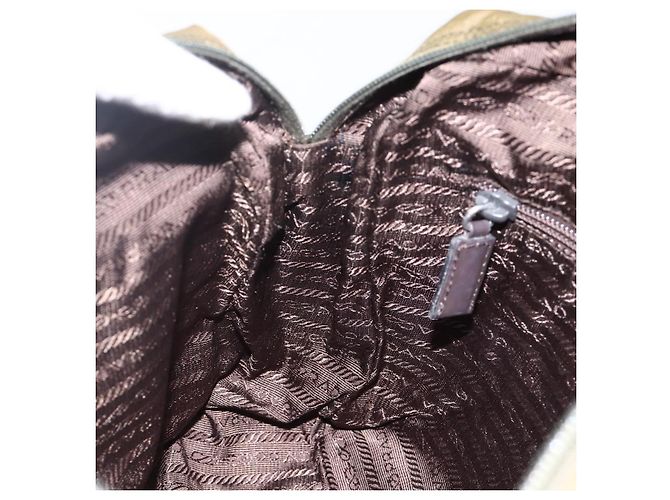 Borsa a Spalla PRADA Nylon Khaki Argento Autentica INZ058 Cachi - vista 20