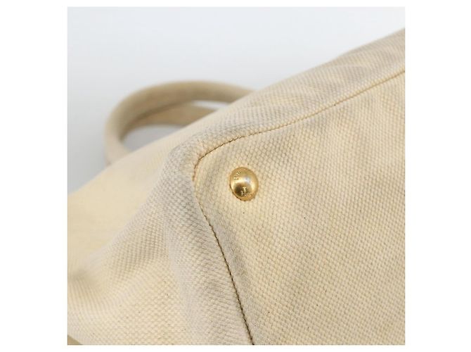 PRADA Canapa GM Borsa a mano in tela avorio oro Auth ka3683 D'oro Crudo - vista 13