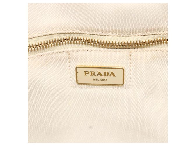 PRADA Canapa GM Borsa a mano in tela avorio oro Auth ka3683 D'oro Crudo - vista 15