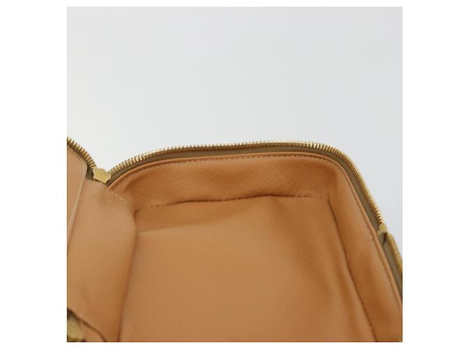 Céline CELINE Macadam Canvas Vanity Hand Bag PVC Leather Brown Gold Auth YKZ1479A Golden - view 17