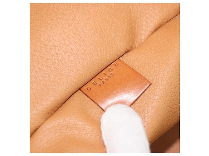 Céline CELINE Macadam Canvas Vanity Hand Bag PVC Leather Brown Gold Auth YKZ1479A Golden - view 21