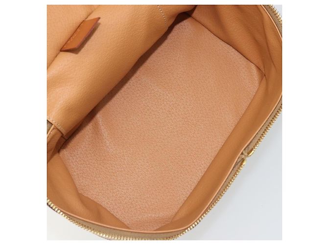 Céline CELINE Macadam Canvas Vanity Hand Bag PVC Leather Brown Gold Auth YKZ1479A Golden - view 22