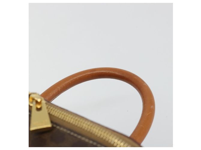 Céline CELINE Macadam Canvas Vanity Hand Bag PVC Leather Brown Gold Auth YKZ1479A Golden - view 8