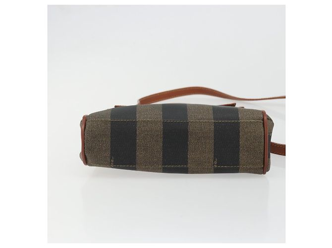 Pequin FENDI Pecan Canvas Handtasche PVC 2-Wege Schwarz Braun Auth INZ095 - Ansicht 11