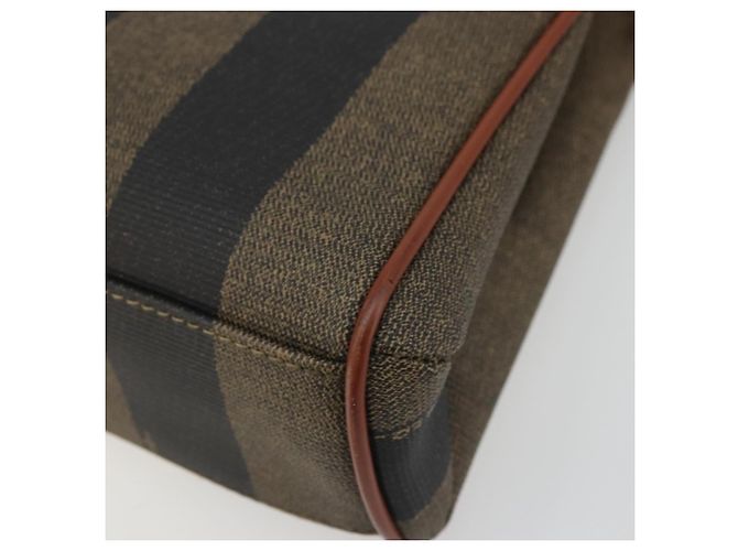Pequin FENDI Pecan Canvas Handtasche PVC 2-Wege Schwarz Braun Auth INZ095 - Ansicht 12
