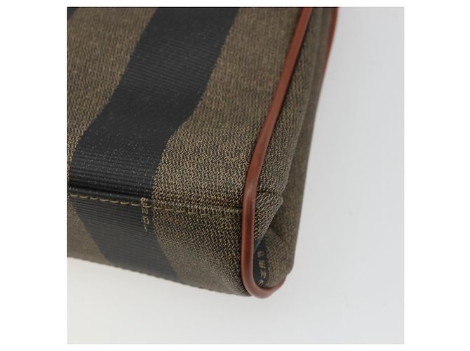Pequin FENDI Pecan Canvas Handtasche PVC 2-Wege Schwarz Braun Auth INZ095 - Ansicht 14