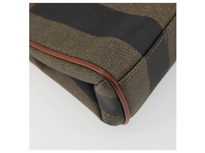 Pequin FENDI Pecan Canvas Handtasche PVC 2-Wege Schwarz Braun Auth INZ095 - Ansicht 15