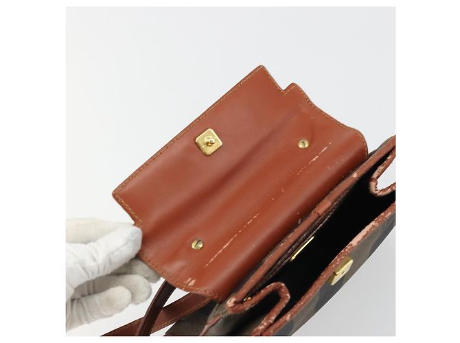 Pequin FENDI Pecan Canvas Handtasche PVC 2-Wege Schwarz Braun Auth INZ095 - Ansicht 17