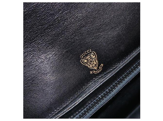 Borsa a Spalla Horsebit in Pelle Gucci Oro Nero Auth INZ099 D'oro - vista 20