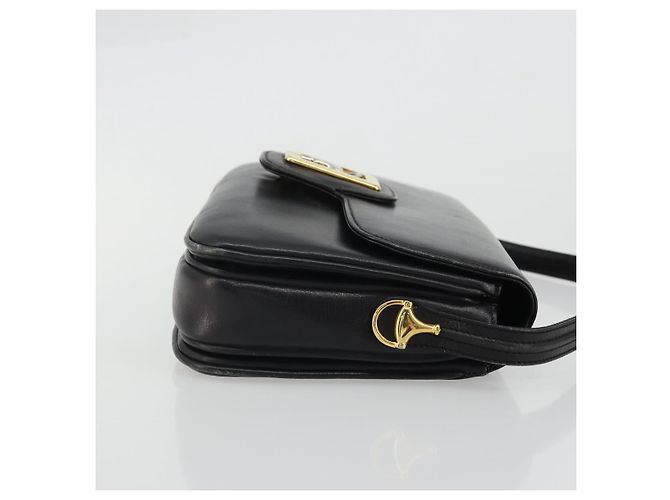 Borsa a Spalla Horsebit in Pelle Gucci Oro Nero Auth INZ099 D'oro - vista 4