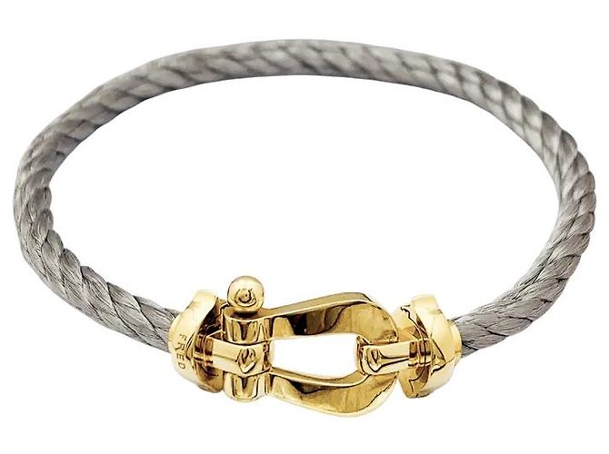 Bracciale Fred, 'Forza 10', oro giallo, acciaio. - vista 2