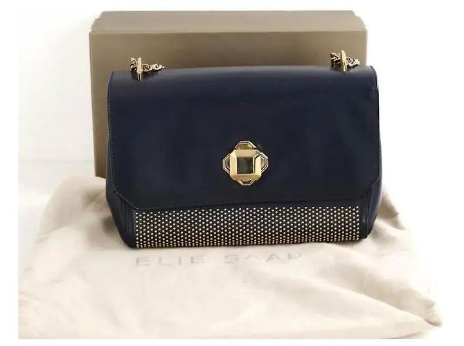 Elie Saab Borsa a tracolla blu navy - vista 8