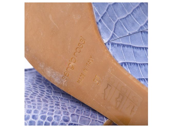 Wedge in pelle Sergio Rossi Blu Marrone chiaro - vista 5