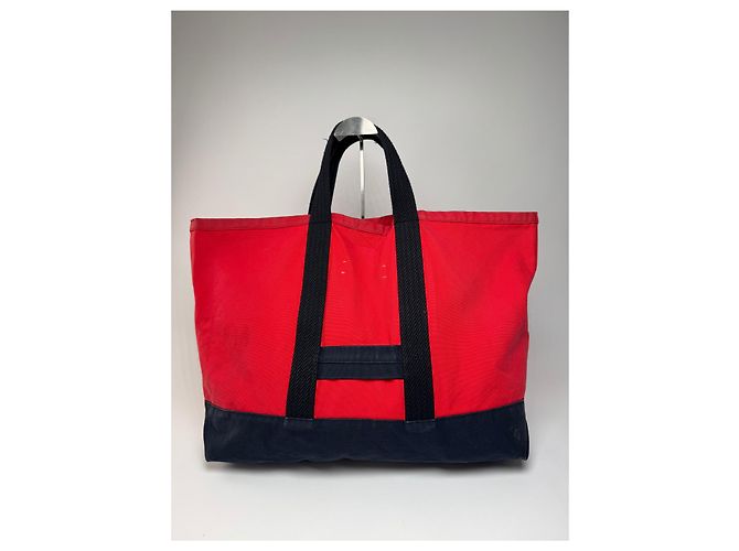 Vintage Marni Canvas Tote Bag Rot Schwarz Braun - Ansicht 2