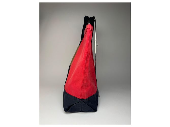 Vintage Marni Canvas Tote Bag Rot Schwarz Braun - Ansicht 6
