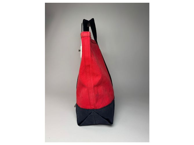 Vintage Marni Canvas Tote Bag Rot Schwarz Braun - Ansicht 8