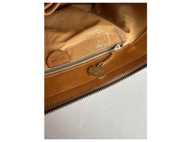 Triomphe Céline Vintage Celine Paris Monogramm Lederhandtasche Beige Braun - Ansicht 10