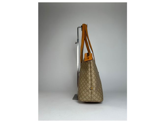 Triomphe Céline Vintage Celine Paris Monogramm Lederhandtasche Beige Braun - Ansicht 3