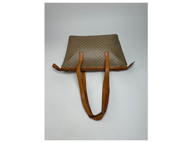 Triomphe Céline Vintage Celine Paris Monogramm Lederhandtasche Beige Braun - Ansicht 4