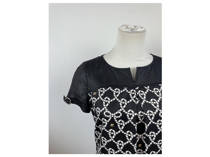 Vintage Courreges Abstraktes Kleid Schwarz Weiß M - Ansicht 12