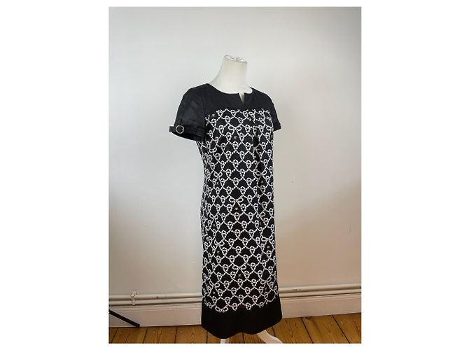 Vintage Courreges Abstraktes Kleid Schwarz Weiß M - Ansicht 13