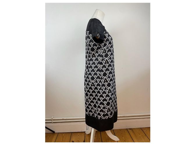 Vintage Courreges Abstraktes Kleid Schwarz Weiß M - Ansicht 2