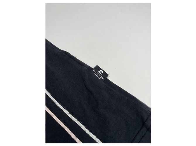 Vintage Courreges Canvas Rundhals schwarz-weiß - Ansicht 11