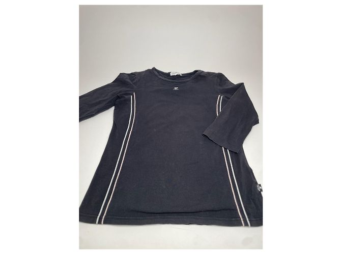 Vintage Courreges Canvas Rundhals schwarz-weiß - Ansicht 12