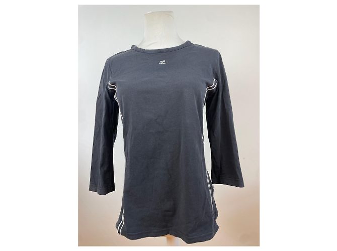 Vintage Courreges Canvas Rundhals schwarz-weiß - Ansicht 13
