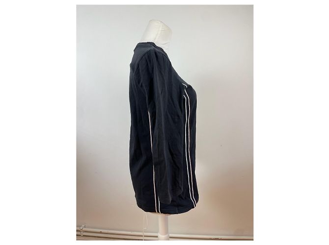 Vintage Courreges Canvas Rundhals schwarz-weiß - Ansicht 2