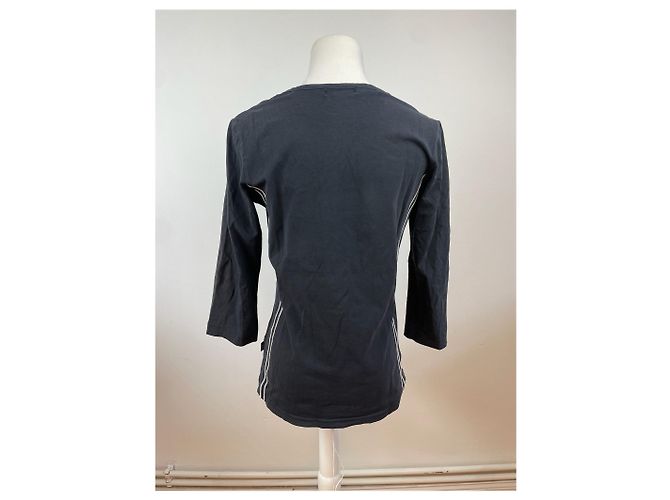 Vintage Courreges Canvas Rundhals schwarz-weiß - Ansicht 3