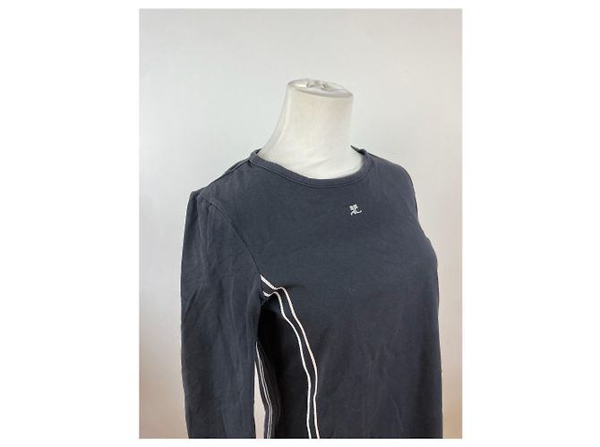 Vintage Courreges Canvas Rundhals schwarz-weiß - Ansicht 4