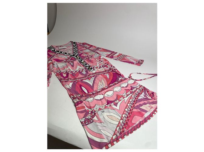 Vintage Emilio Pucci Kleid Pink Rot Weiß M - Ansicht 10