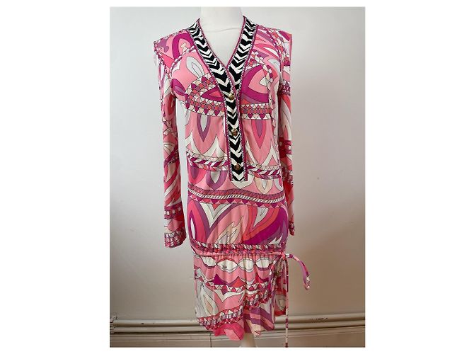 Vintage Emilio Pucci Kleid Pink Rot Weiß M - Ansicht 11