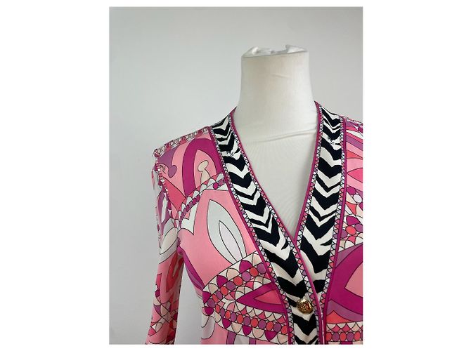Vintage Emilio Pucci Kleid Pink Rot Weiß M - Ansicht 8