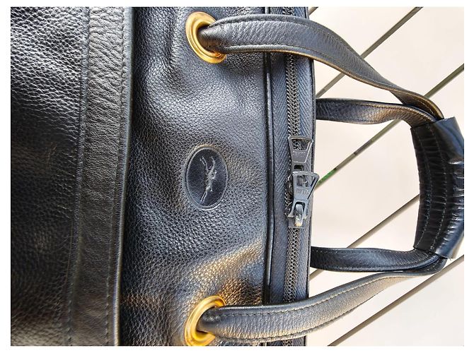 Borsa da viaggio Longchamp in pelle nera Nero - vista 11