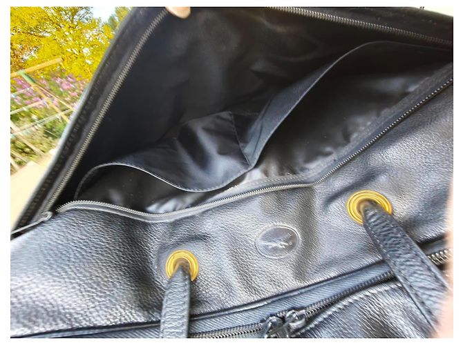 Borsa da viaggio Longchamp in pelle nera Nero - vista 12