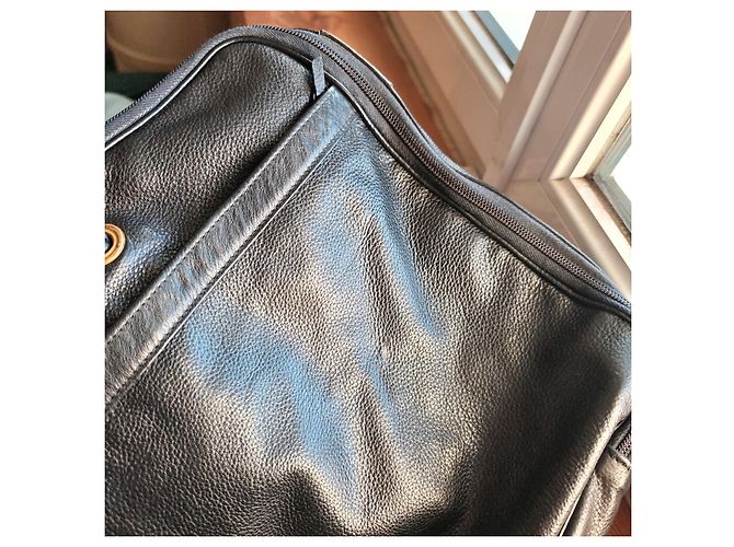 Borsa da viaggio Longchamp in pelle nera Nero - vista 16