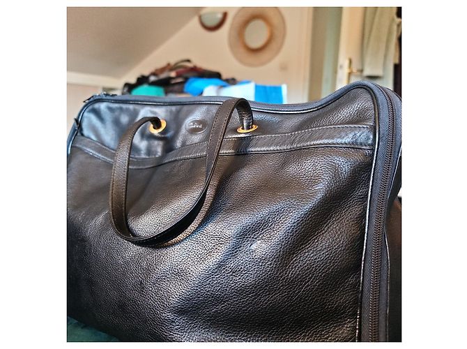 Borsa da viaggio Longchamp in pelle nera Nero - vista 17