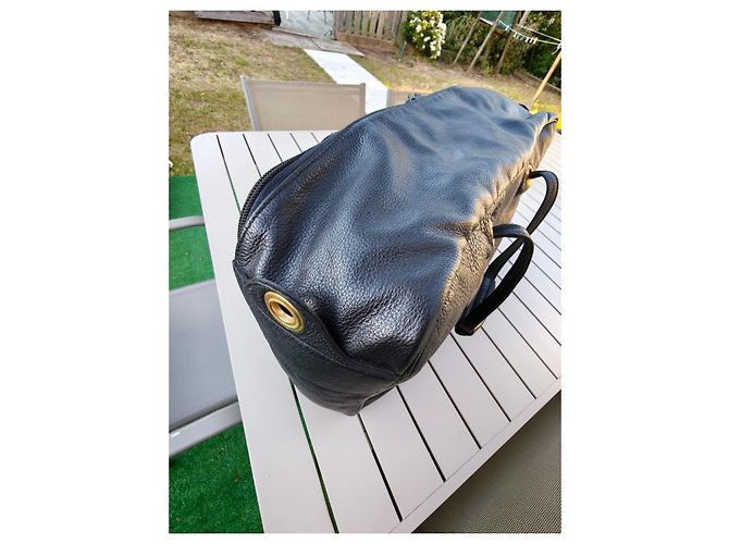 Borsa da viaggio Longchamp in pelle nera Nero - vista 7