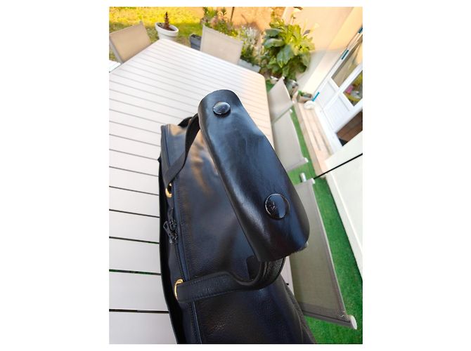 Borsa da viaggio Longchamp in pelle nera Nero - vista 8