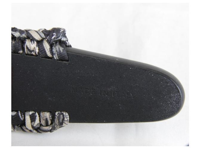 Hermès HERMES Fascia per Capelli in Pelle Intrecciata Elsa Bloom Nero - vista 5