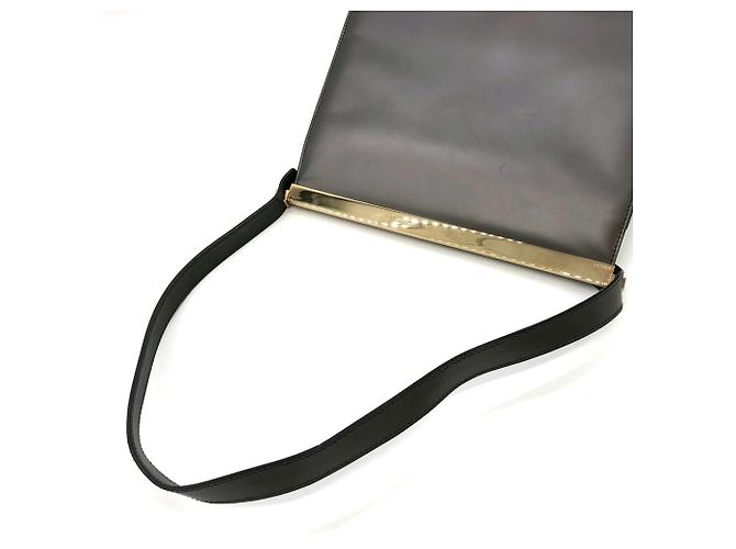 Borsa a spalla in pelle grigia Gucci Marrone - vista 6