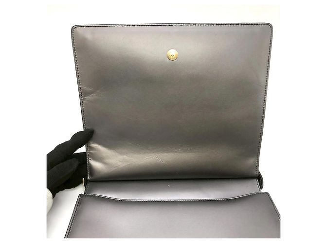 Borsa a spalla in pelle grigia Gucci Marrone - vista 7